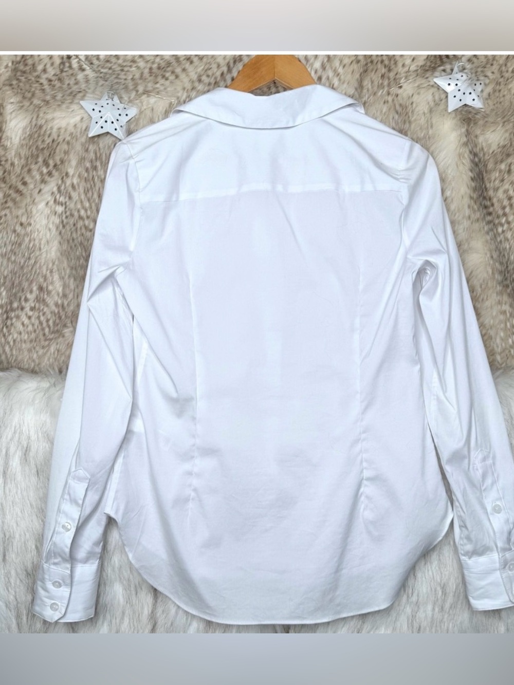 SPANX White No Gape Cotton/Nylon/Elastane Shirt Size Medium - Picture 13 of 13